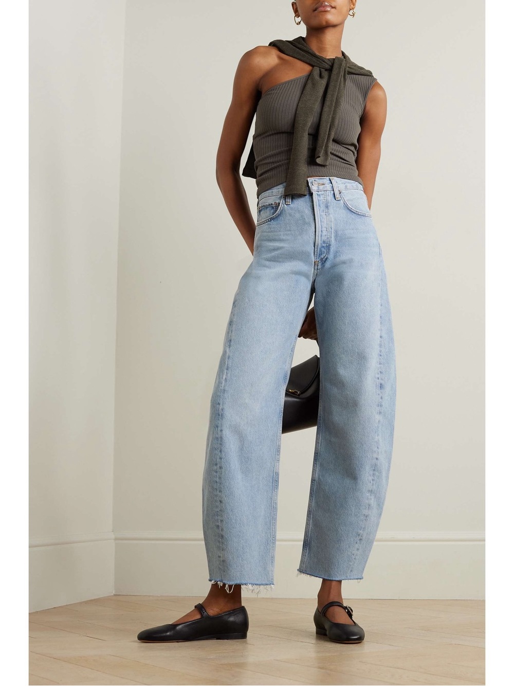 Agolde NWT Luna Pieced Barrel Leg High-Rise Jean‎ in Void 33